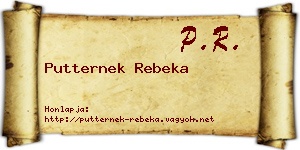 Putternek Rebeka névjegykártya